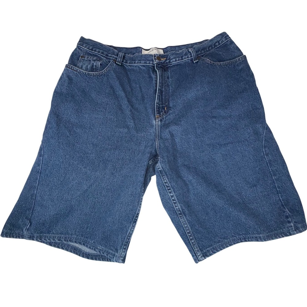 L.L. Bean Double L Relaxed Fit Denim Shorts Womens 20W Pet Blue 100% Cotton